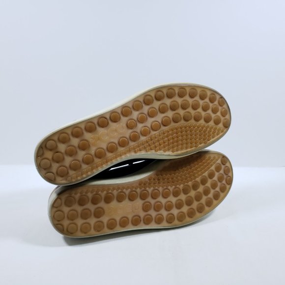 Women's ECCO Soft 7 Street Sneaker Full Grain Leather - Black/Rose Dust/Lion 8M - Picture 4 of 5